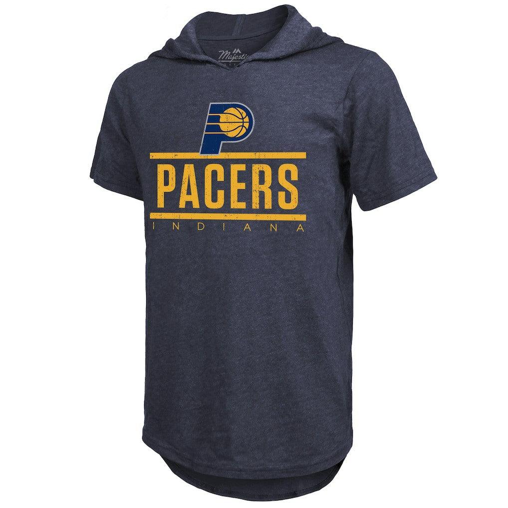 Indiana Pacers Majestic Threads Tri-Blend Hoodie T-Shirt Navy - NBA