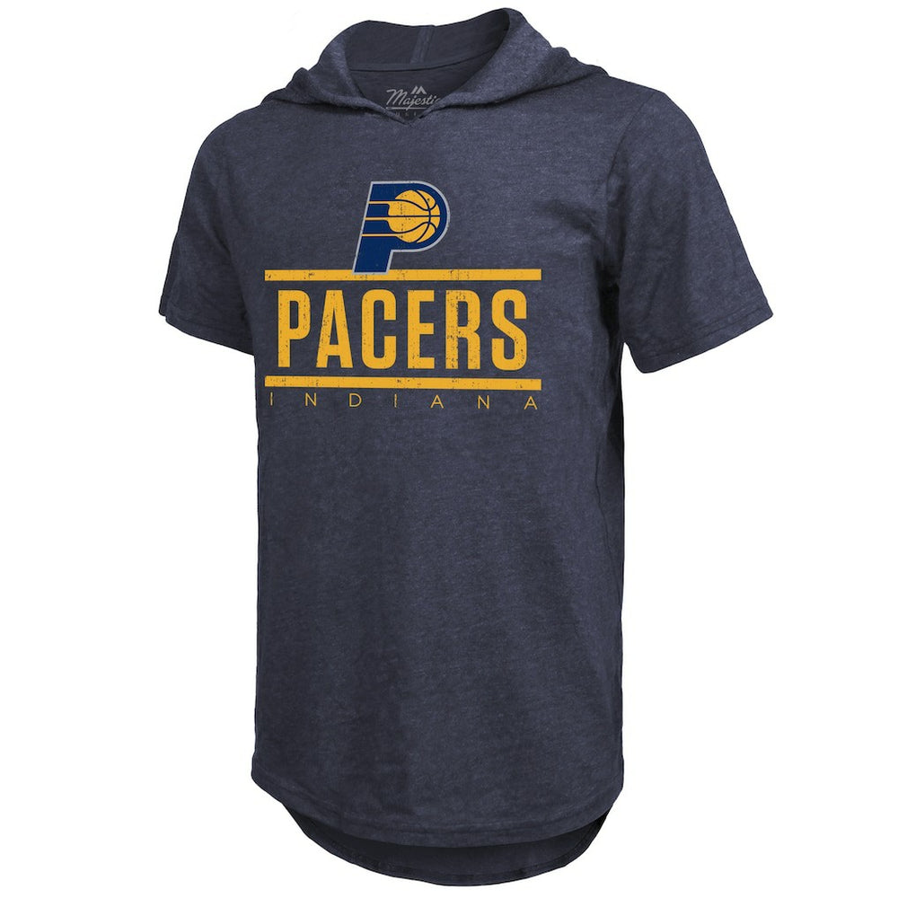 Indiana Pacers Majestic Threads Tri-Blend Hoodie T-Shirt Navy - NBA