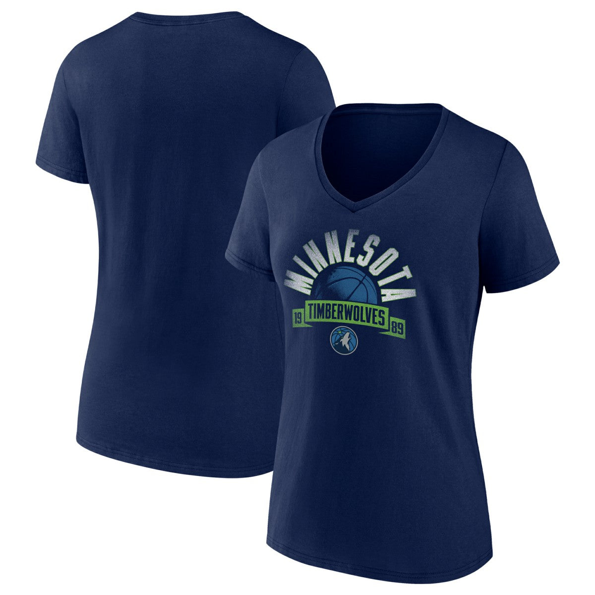 Minnesota Timberwolves Women's '90s Graphic V-Neck T-Shirt Navy - NBA