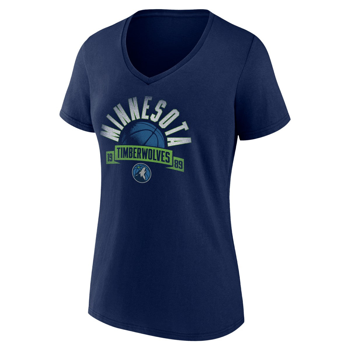 Minnesota Timberwolves Women's '90s Graphic V-Neck T-Shirt Navy - NBA