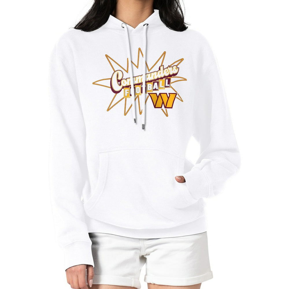 Washington Commanders Starter Women's Drive-In Sign Pullover Hoodie White | NFL