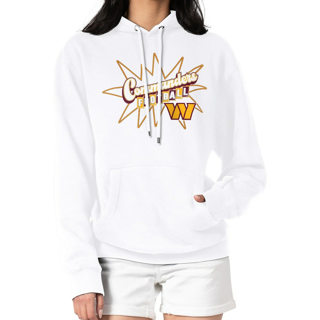 Washington Commanders Starter Women's Drive-In Sign Pullover Hoodie White | NFL