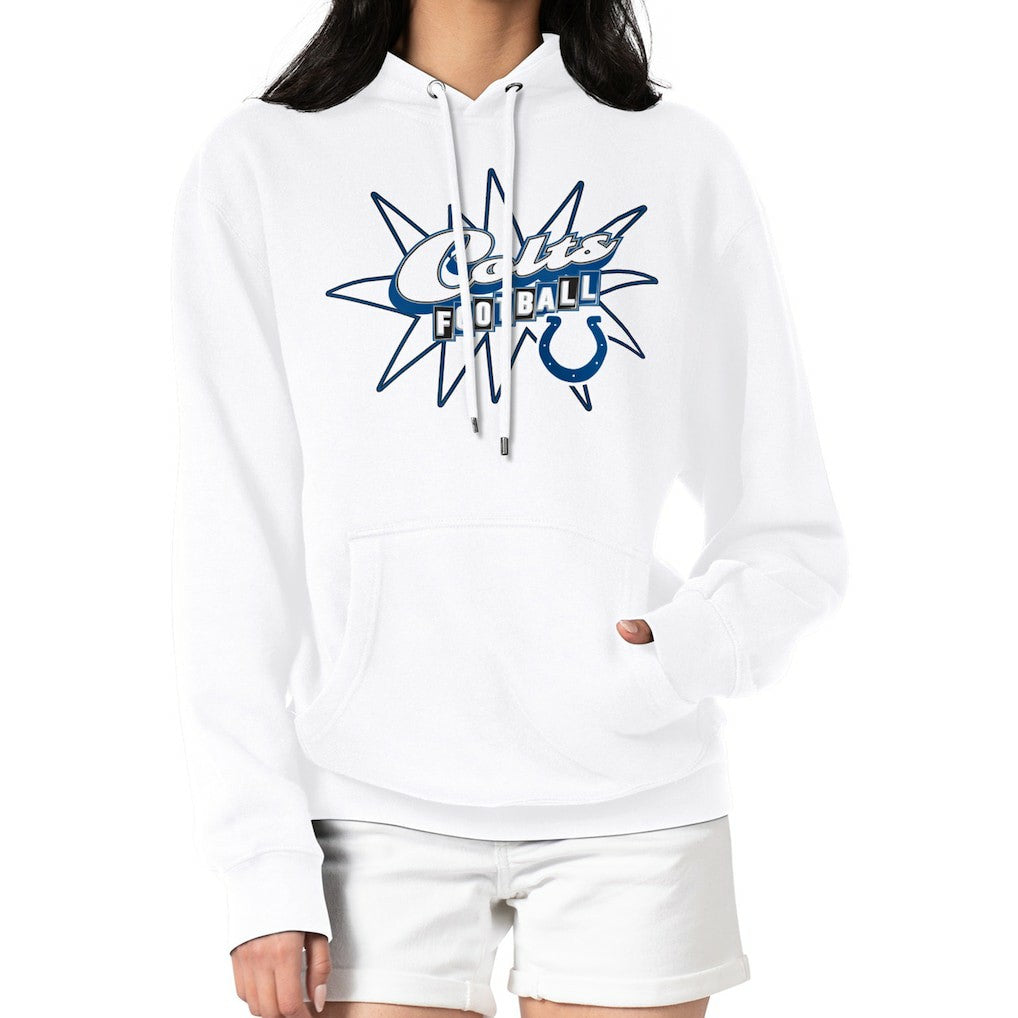 Indianapolis Colts Starter Women's Drive-In Sign Pullover Hoodie White | NFL