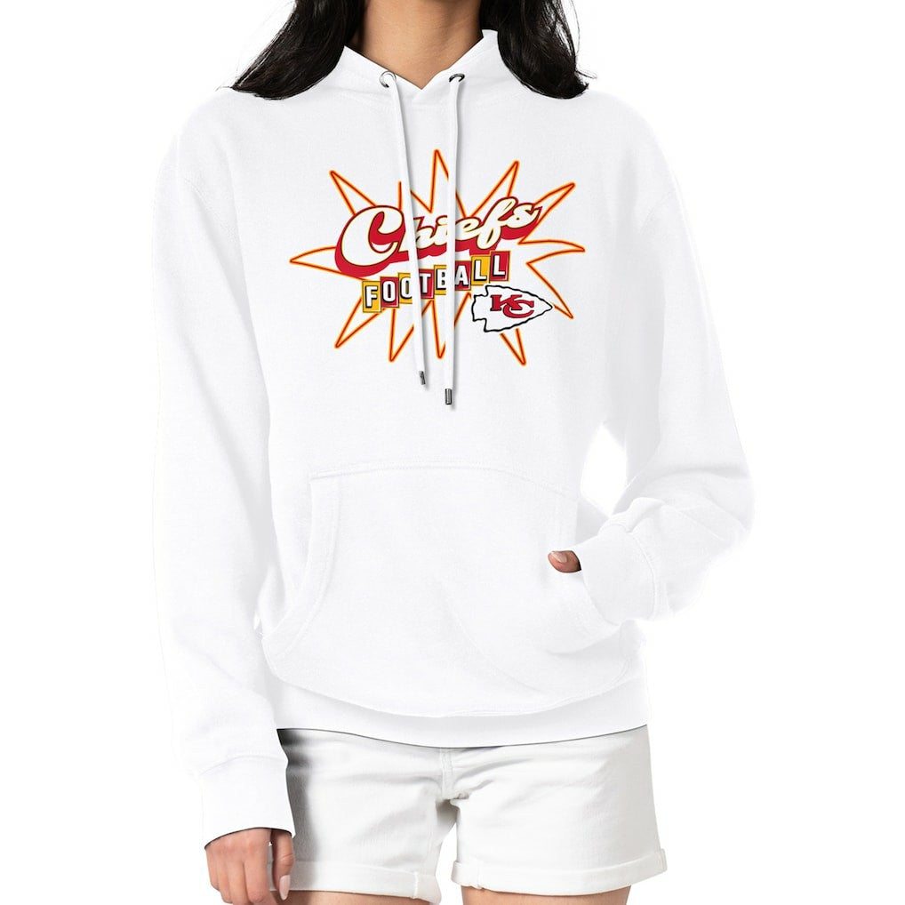 Kansas City Chiefs Starter Women's Drive-In Sign Pullover Hoodie White | NFL