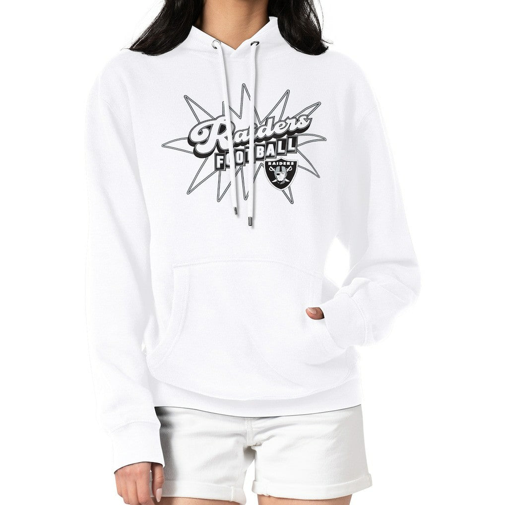 Las Vegas Raiders Starter Women's Drive-In Sign Pullover Hoodie White | NFL