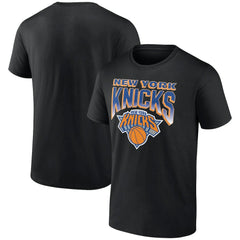 New York Knicks Block Front T-Shirt Black - NBA