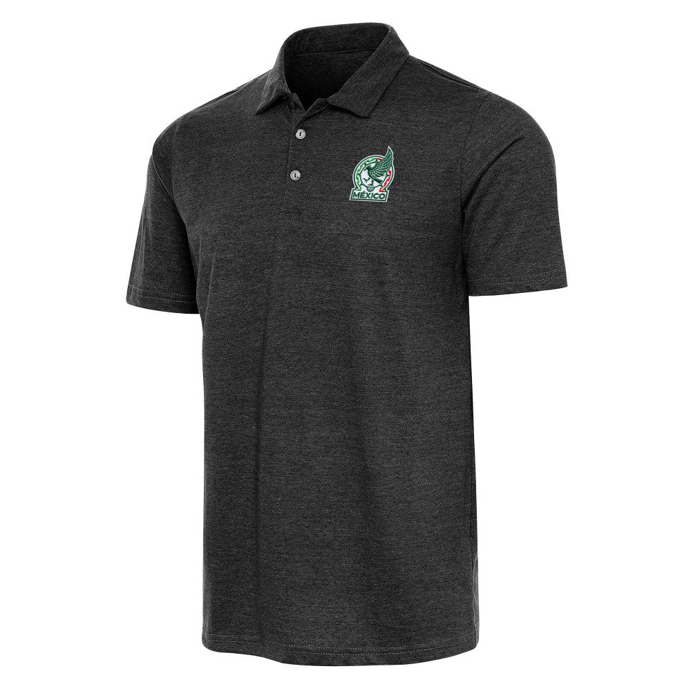 Mexico National Team Antigua Peak Polo Heather Black - FIFA World CUP