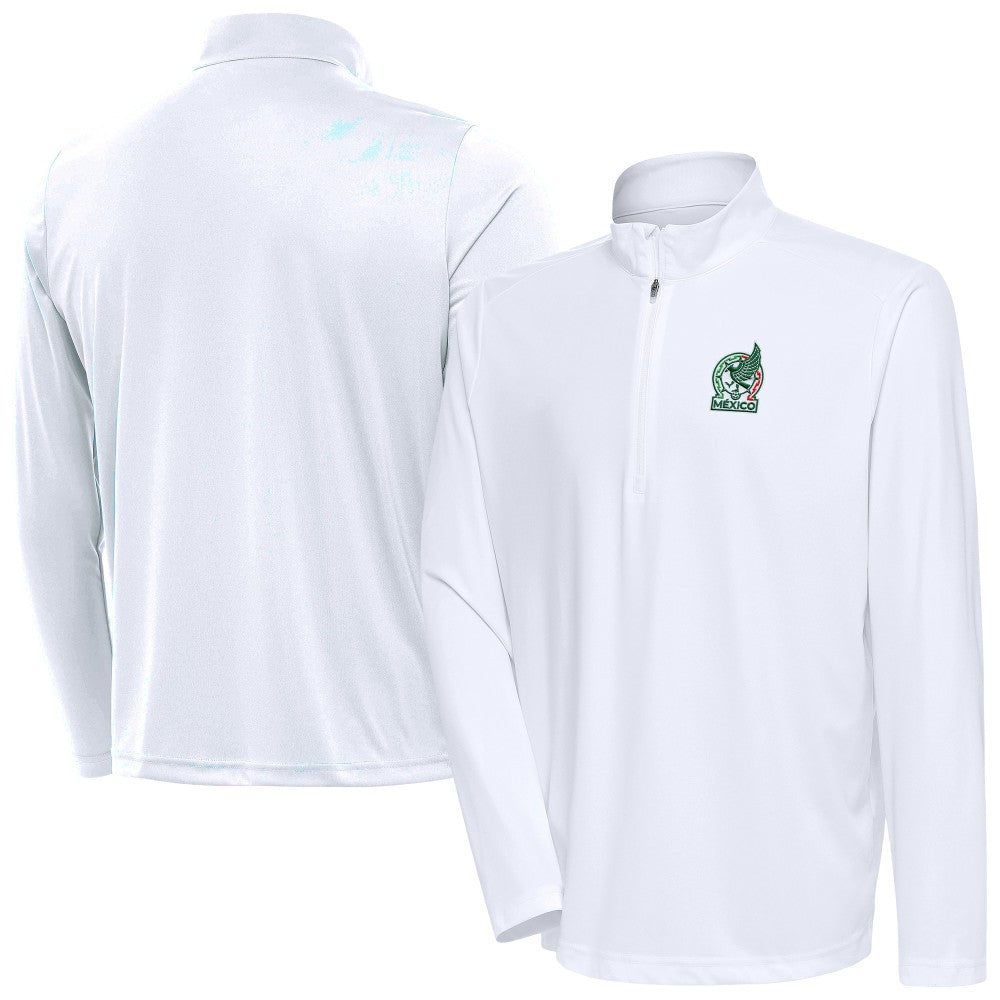 Mexico National Team Antigua Statement Quarter-Zip Pullover White - FIFA World CUP