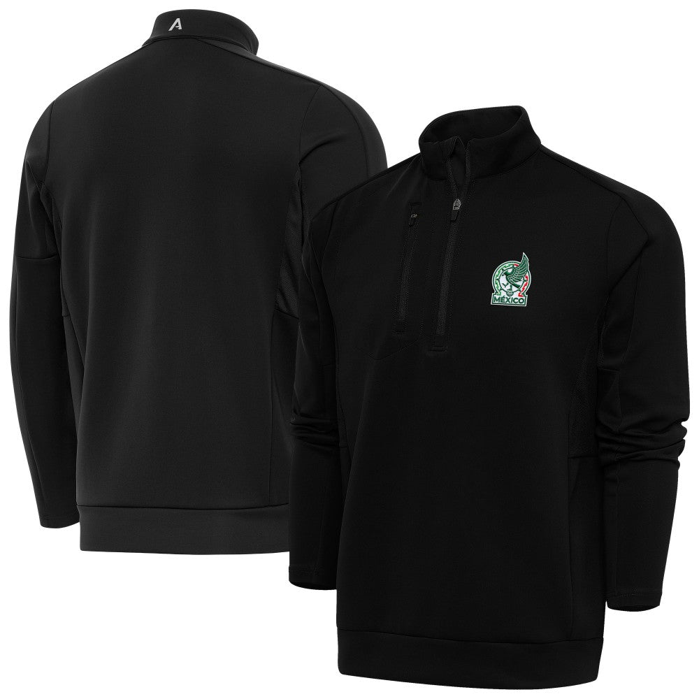Mexico National Team Antigua Genesis Quarter-Zip Pullover Black - FIFA World CUP
