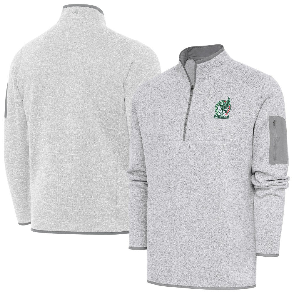 Mexico National Team Antigua Elevate Quarter-Zip Pullover Heather Gray - FIFA World CUP