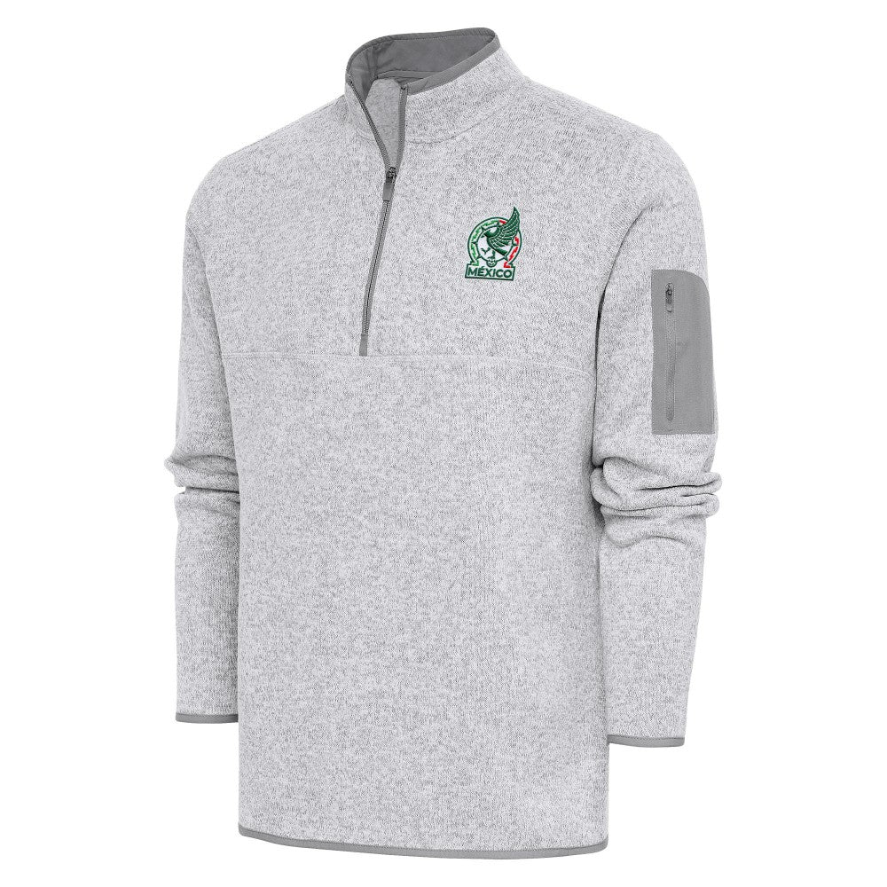 Mexico National Team Antigua Elevate Quarter-Zip Pullover Heather Gray - FIFA World CUP