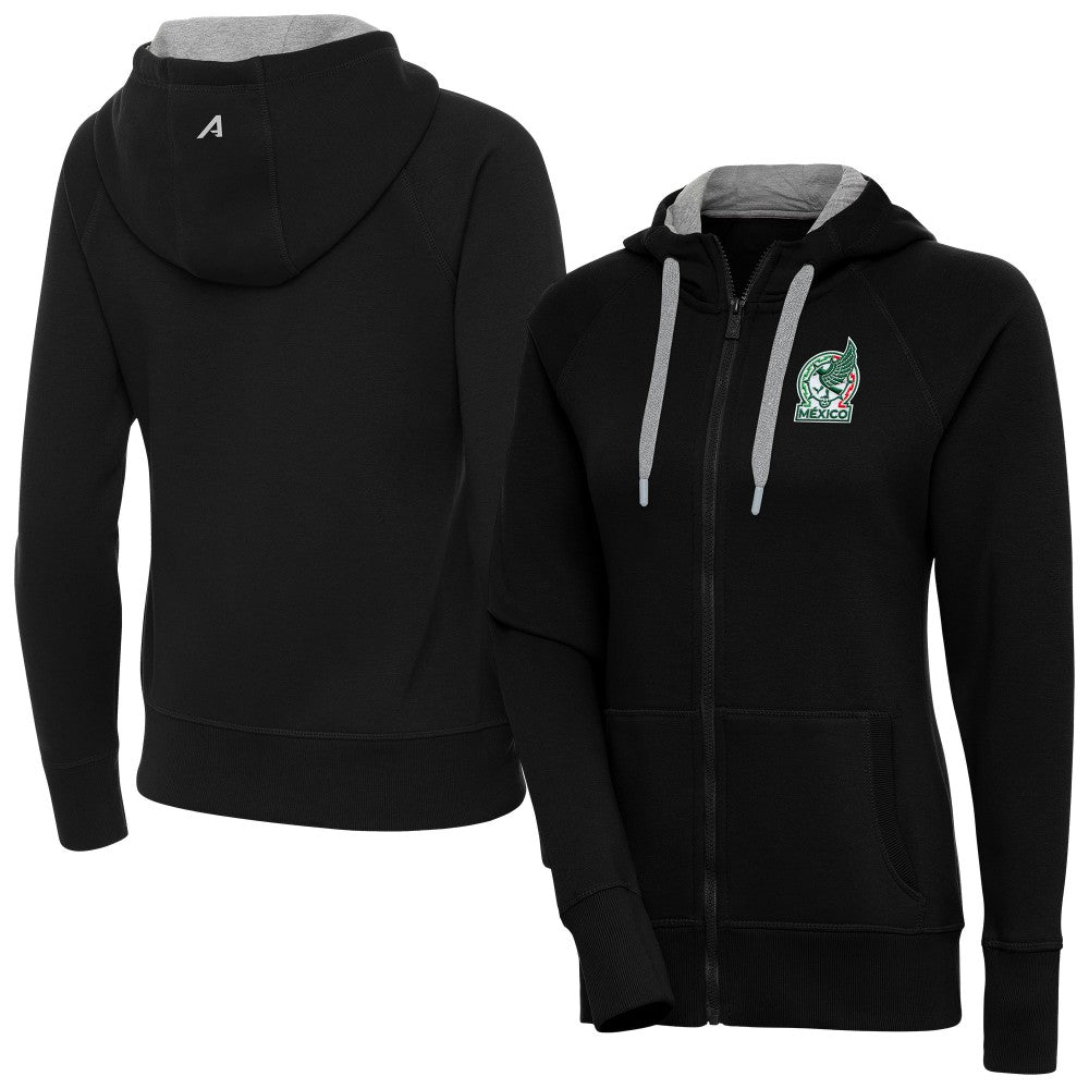 Mexico National Team Antigua Women's Takeover Full-Zip Hoodie Black - FIFA World CUP