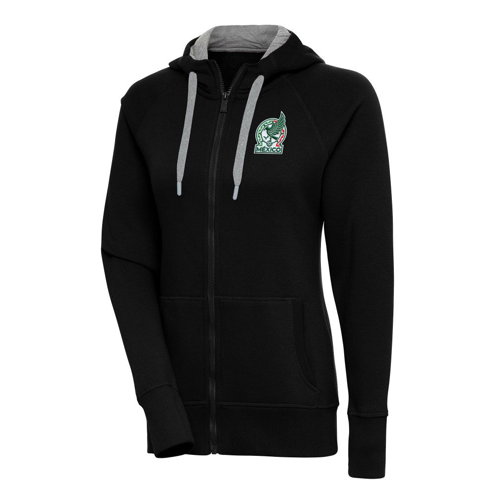 Mexico National Team Antigua Women's Takeover Full-Zip Hoodie Black - FIFA World CUP