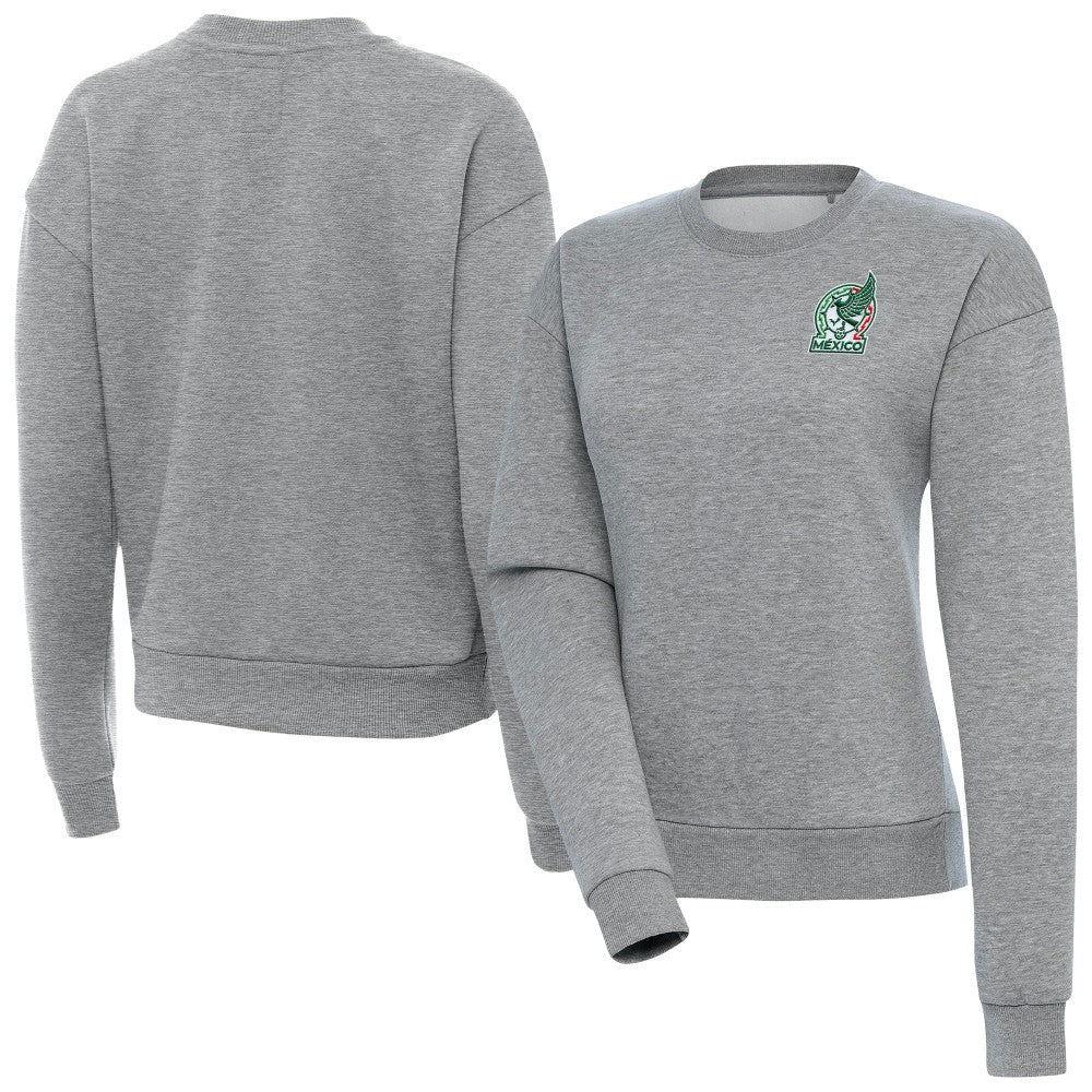 Mexico National Team Antigua Women's Takeover Pullover Sweatshirt Heather Gray - FIFA World CUP