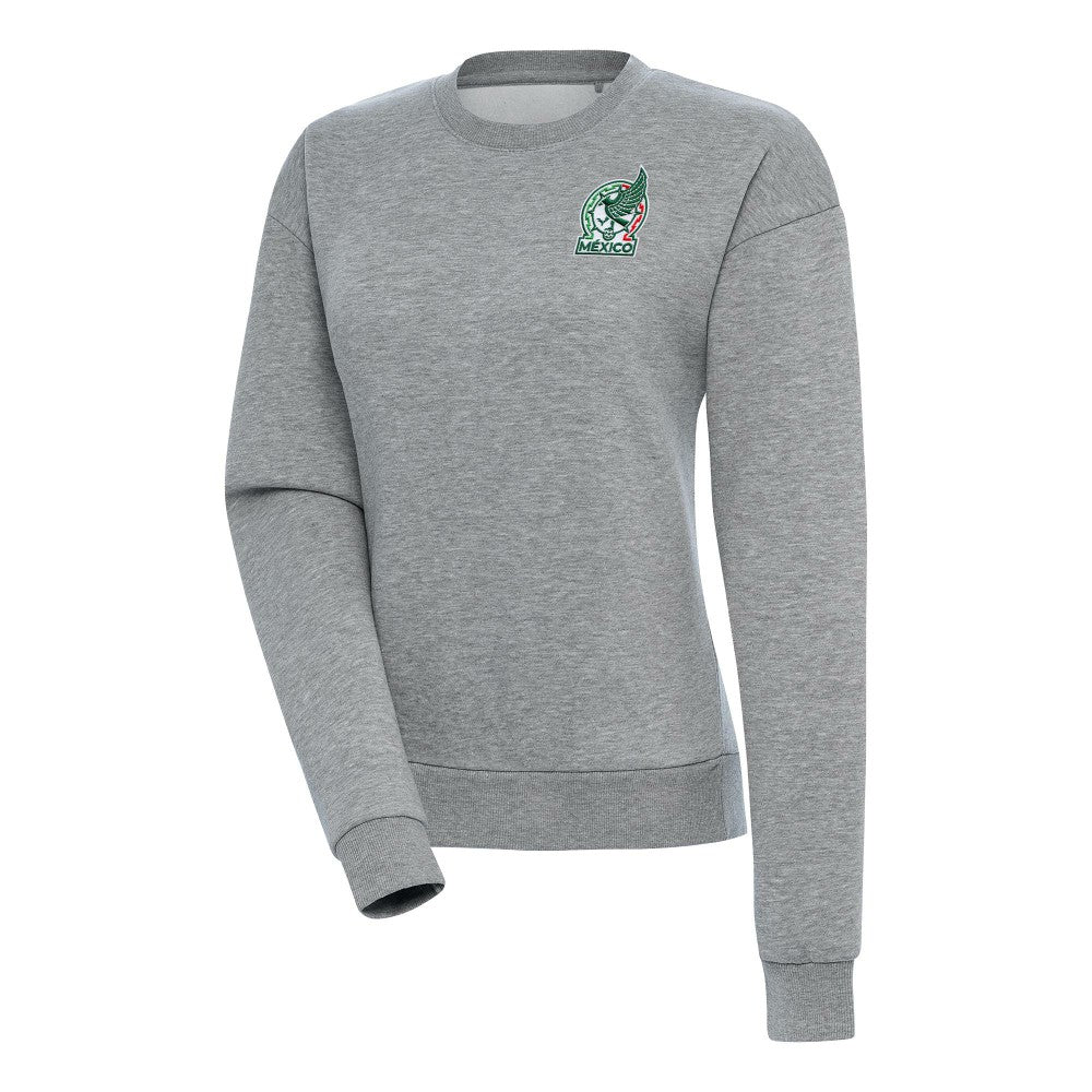 Mexico National Team Antigua Women's Takeover Pullover Sweatshirt Heather Gray - FIFA World CUP