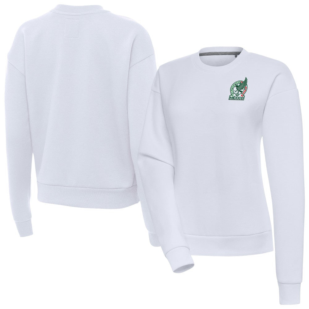 Mexico National Team Antigua Women's Takeover Pullover Sweatshirt White - FIFA World CUP