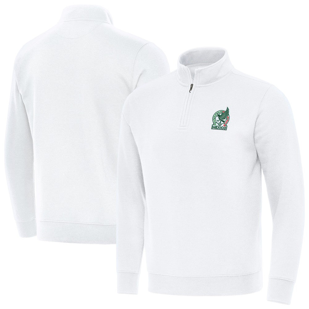 Mexico National Team Antigua Landslide Quarter-Zip Pullover White - FIFA World CUP
