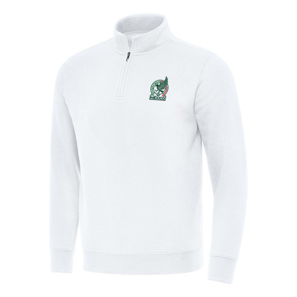 Mexico National Team Antigua Landslide Quarter-Zip Pullover White - FIFA World CUP