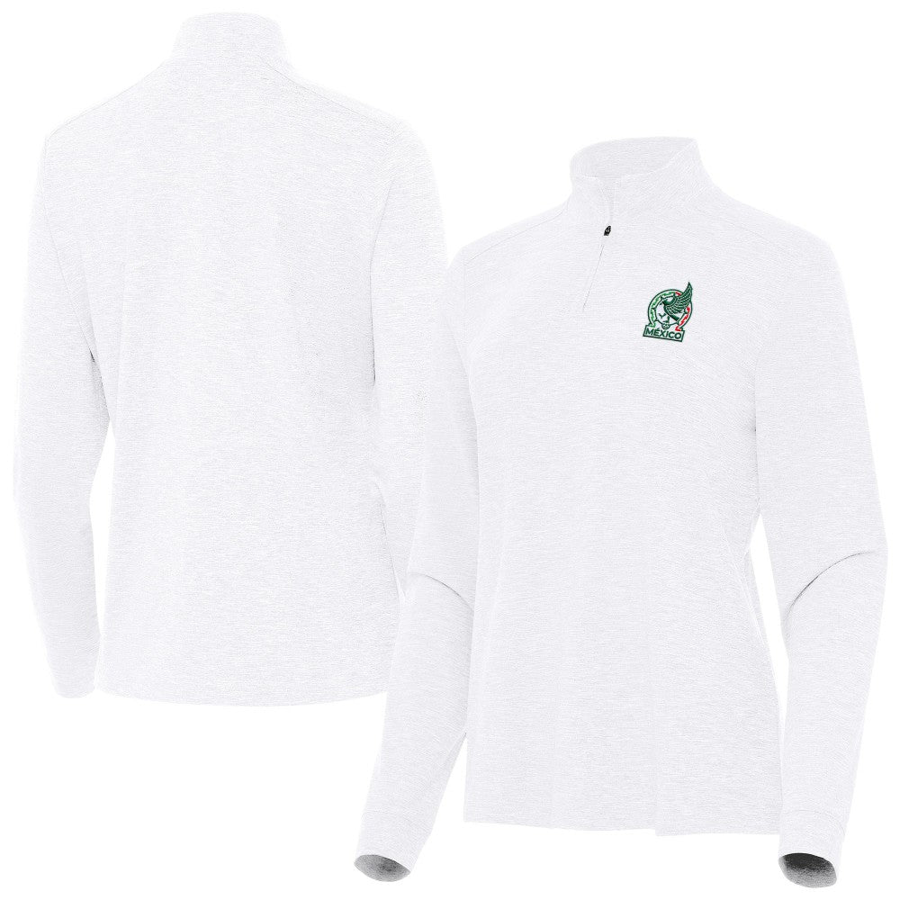 Mexico National Team Antigua Women's Master Quarter-Zip Pullover White - FIFA World CUP