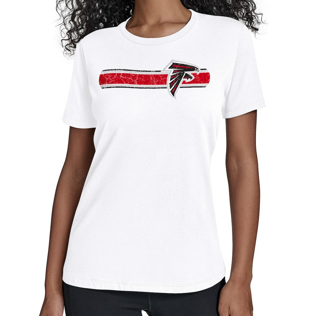 Atlanta Falcons Starter Women's Team Stripe T-Shirt White | NFL