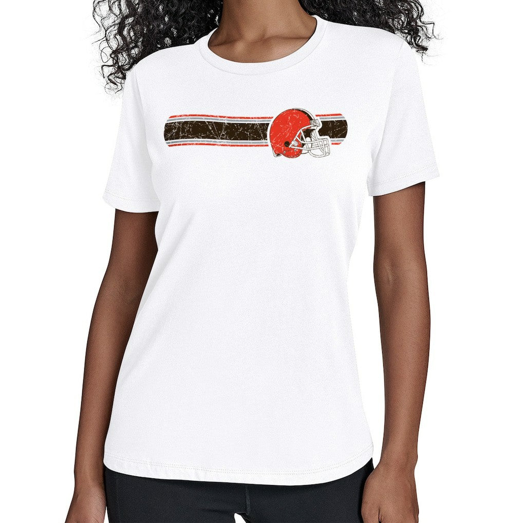 Cleveland Browns Starter Women's Team Stripe T-Shirt White | NFL