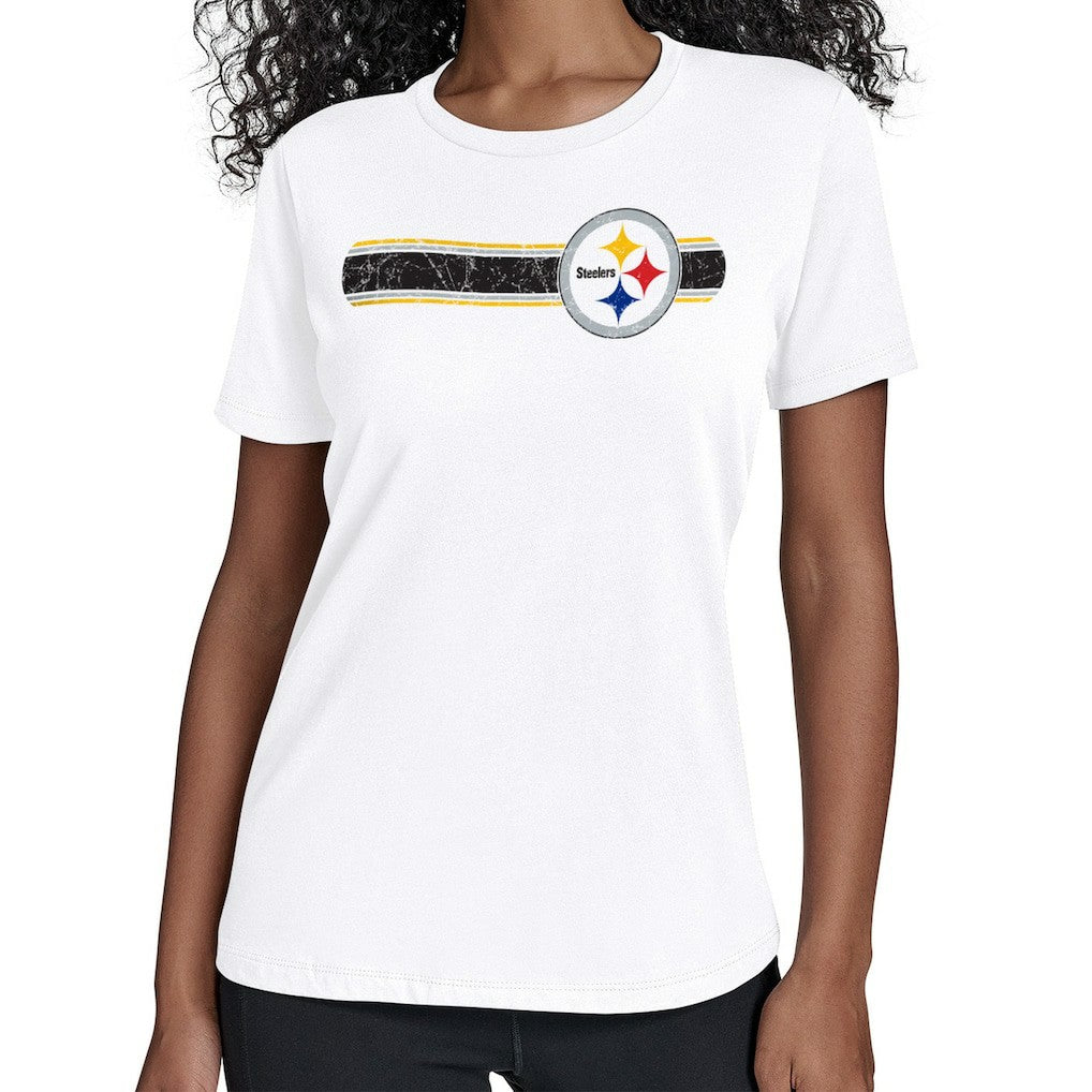 Pittsburgh Steelers Starter Women's Team Stripe T-Shirt White | NFL