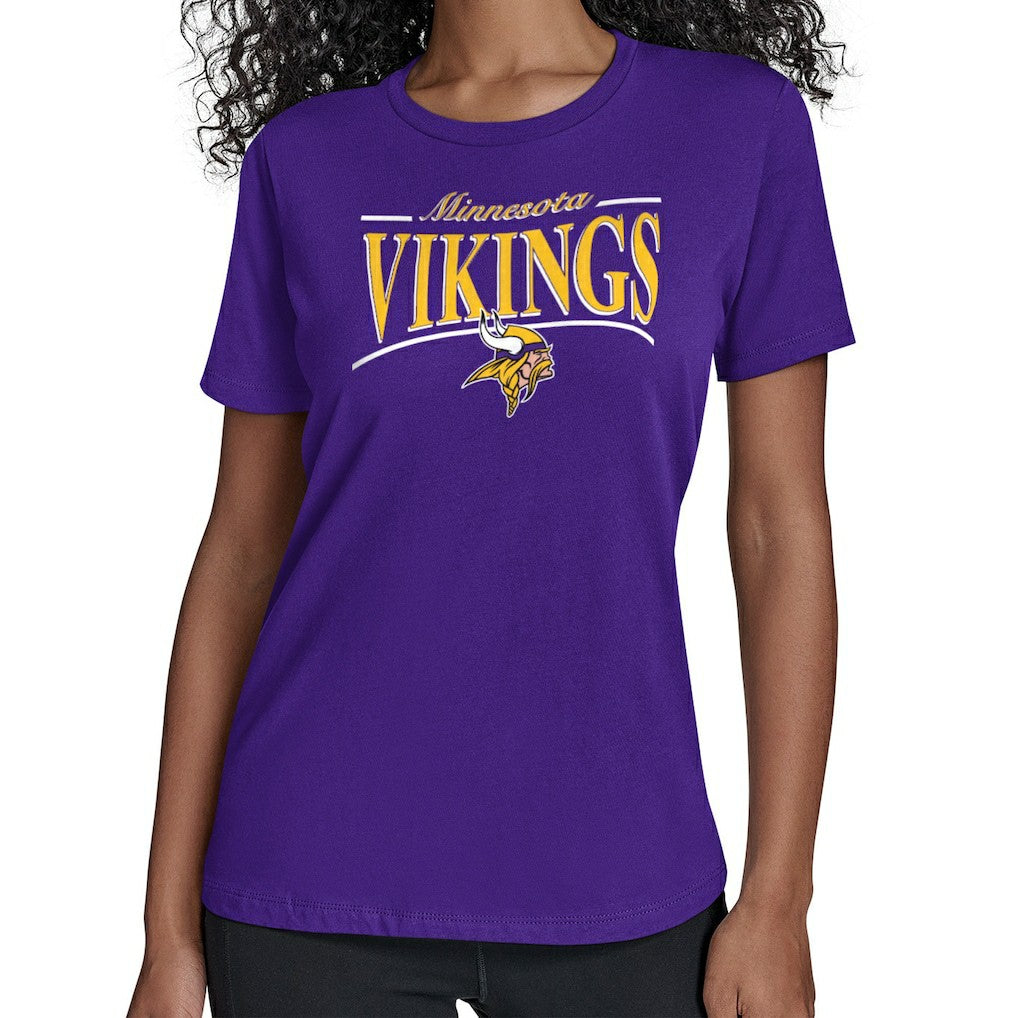 Minnesota Vikings Starter Women's Arch Stripe T-Shirt Purple | NFL