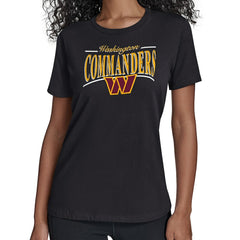 Washington Commanders Starter Women's Arch Stripe T-Shirt Black | NFL