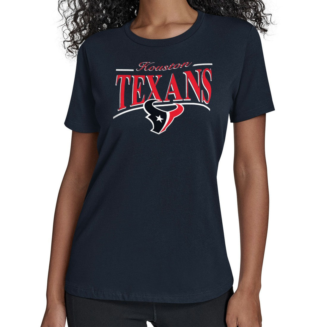 Houston Texans Starter Women's Arch Stripe T-Shirt Navy | NFL