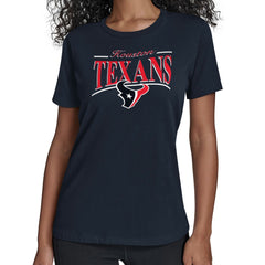 Houston Texans Starter Women's Arch Stripe T-Shirt Navy | NFL