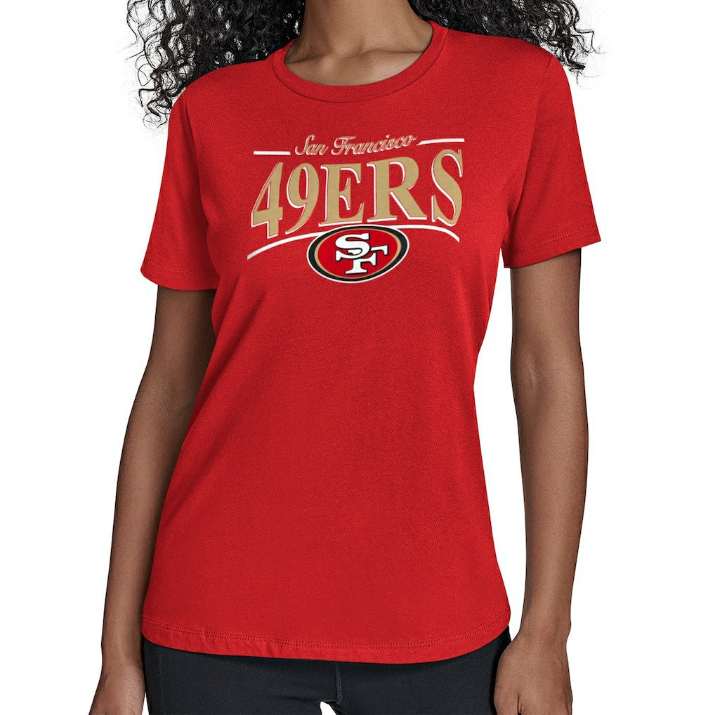 San Francisco 49ers Starter Women's Arch Stripe T-Shirt Scarlet | NFL