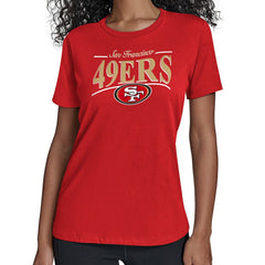 San Francisco 49ers Starter Women's Arch Stripe T-Shirt Scarlet | NFL