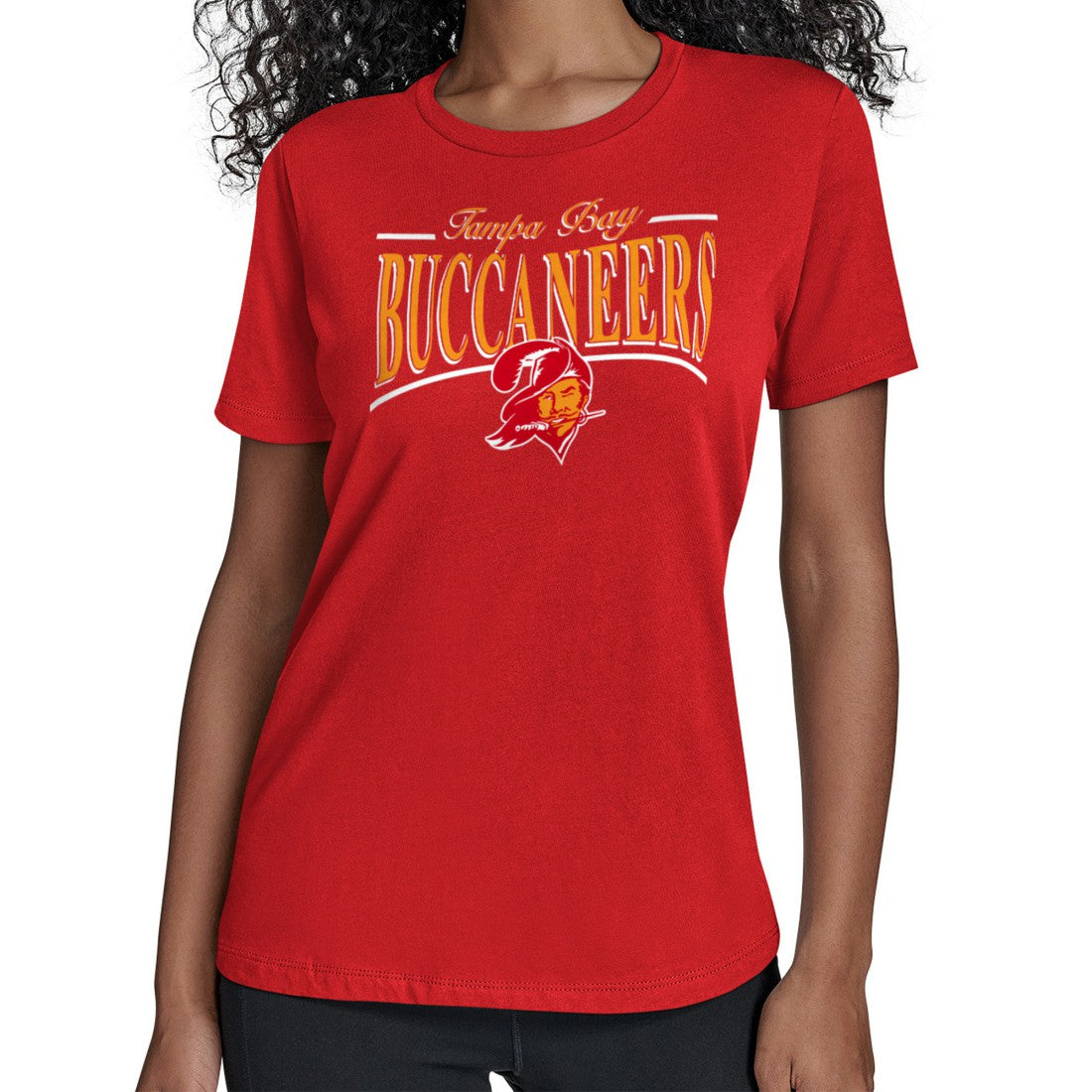 Tampa Bay Buccaneers Starter Women's Throwback Arch Stripe T-Shirt Red | NFL