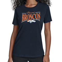Denver Broncos Starter Women's Arch Stripe T-Shirt Navy | NFL