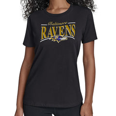 Baltimore Ravens Starter Women's Arch Stripe T-Shirt Black | NFL