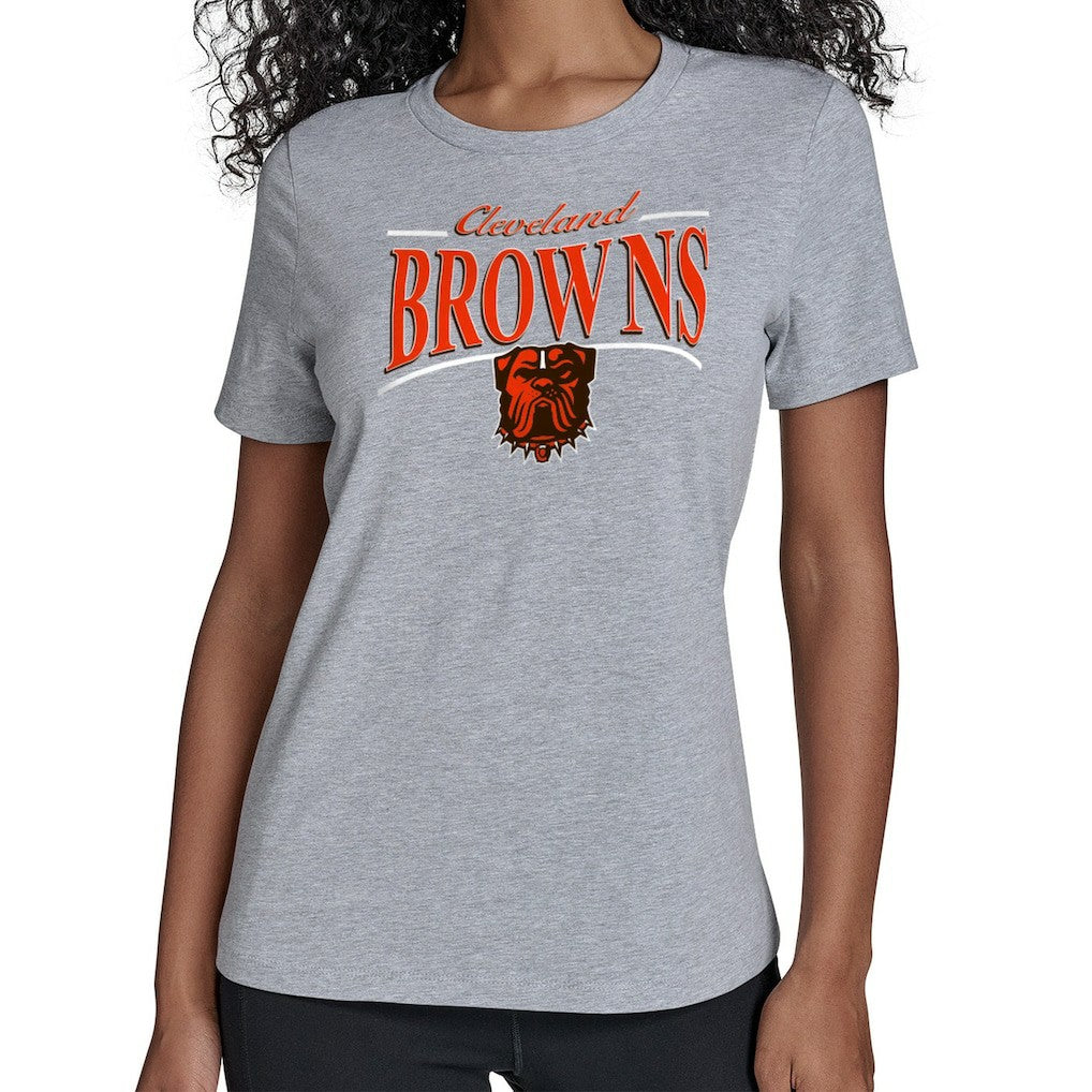 Cleveland Browns Starter Women's Arch Stripe T-Shirt Gray | NFL