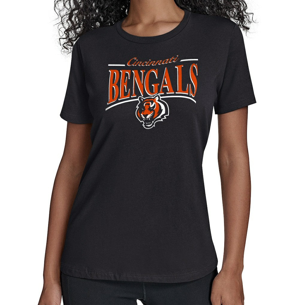 Cincinnati Bengals Starter Women's Arch Stripe T-Shirt Black | NFL