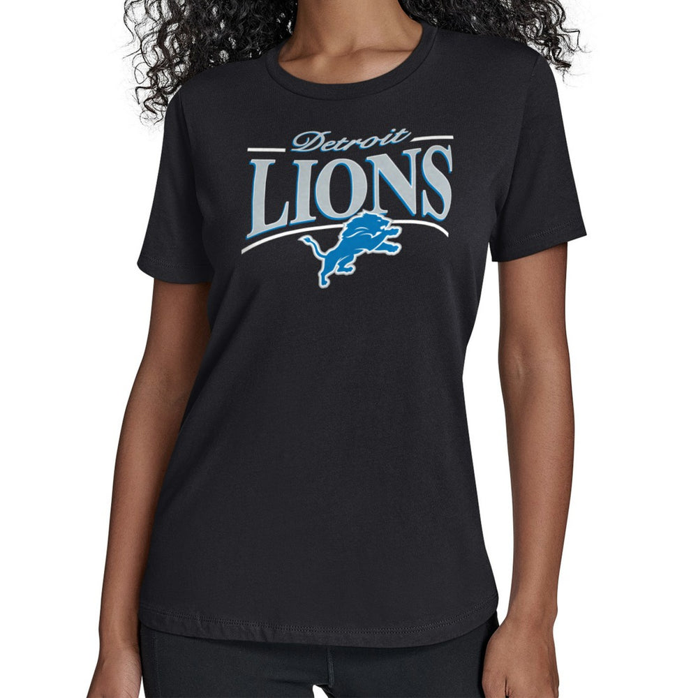 Detroit Lions Starter Women's Arch Stripe T-Shirt Black | NFL