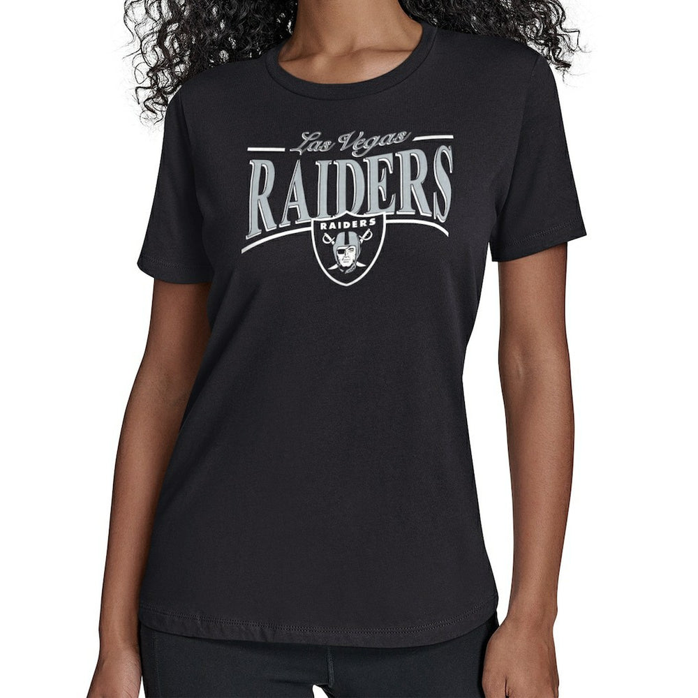 Las Vegas Raiders Starter Women's Arch Stripe T-Shirt Black | NFL
