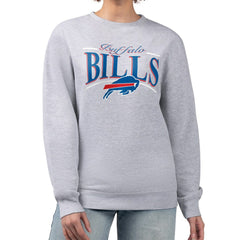 Buffalo Bills Starter Women's Arch Stripe Fleece Pullover Sweatshirt Gray | NFL