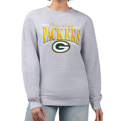 Green Bay Packers Starter Women's Arch Stripe Fleece Pullover Sweatshirt Gray | NFL