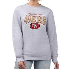 San Francisco 49ers Starter Women's Arch Stripe Fleece Pullover Sweatshirt Gray | NFL