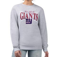 New York Giants Starter Women's Arch Stripe Fleece Pullover Sweatshirt Gray | NFL