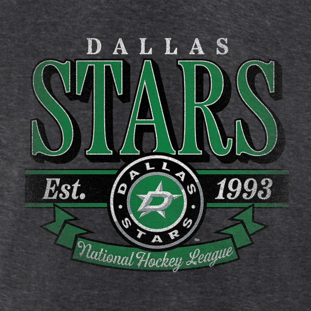 Dallas Stars Women's Retro Banner V-Neck T-Shirt - Charcoal - NHL