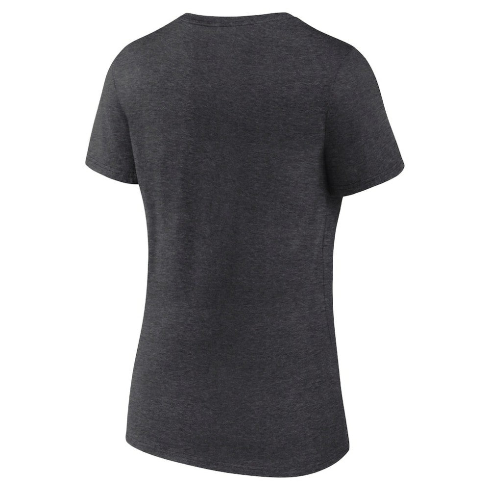 Edmonton Oilers Women's Retro Banner V-Neck T-Shirt - Charcoal - NHL