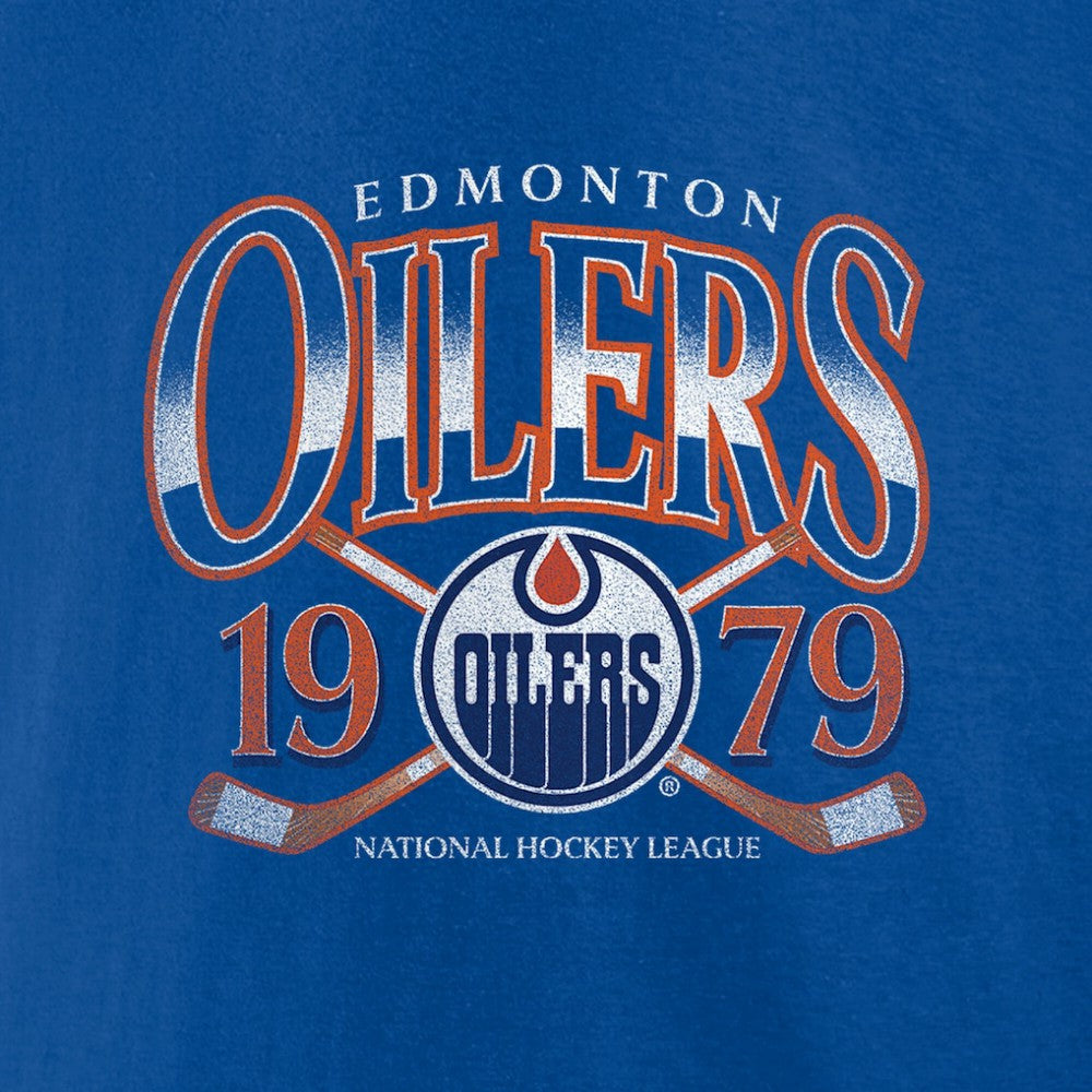 Edmonton Oilers Retro Cross Sticks T-Shirt - Royal - NHL