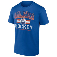 Edmonton Oilers Retro Stripe T-Shirt - Royal - NHL