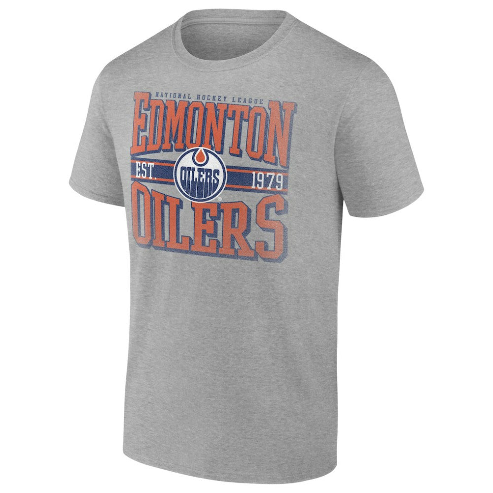 Edmonton Oilers Retro Vibe T-Shirt - Heather Gray - NHL