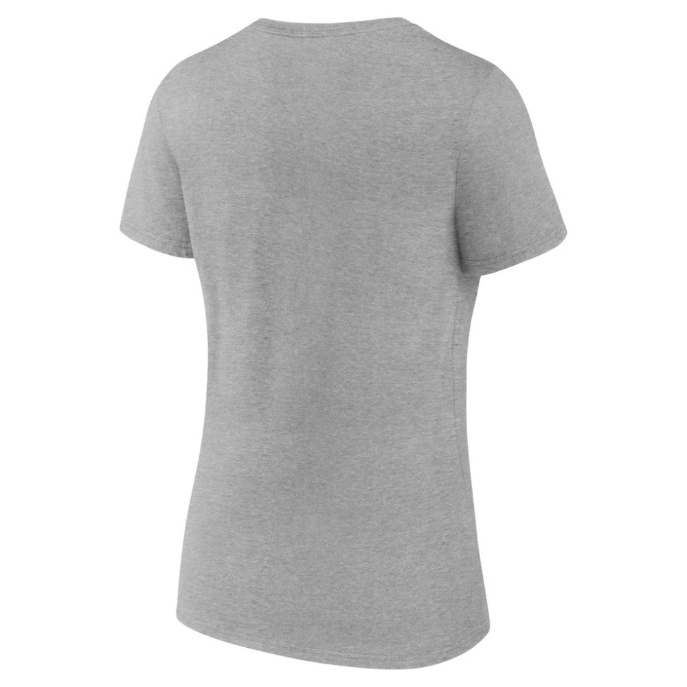 Edmonton Oilers Women's Retro Script V-Neck T-Shirt - Gray - NHL