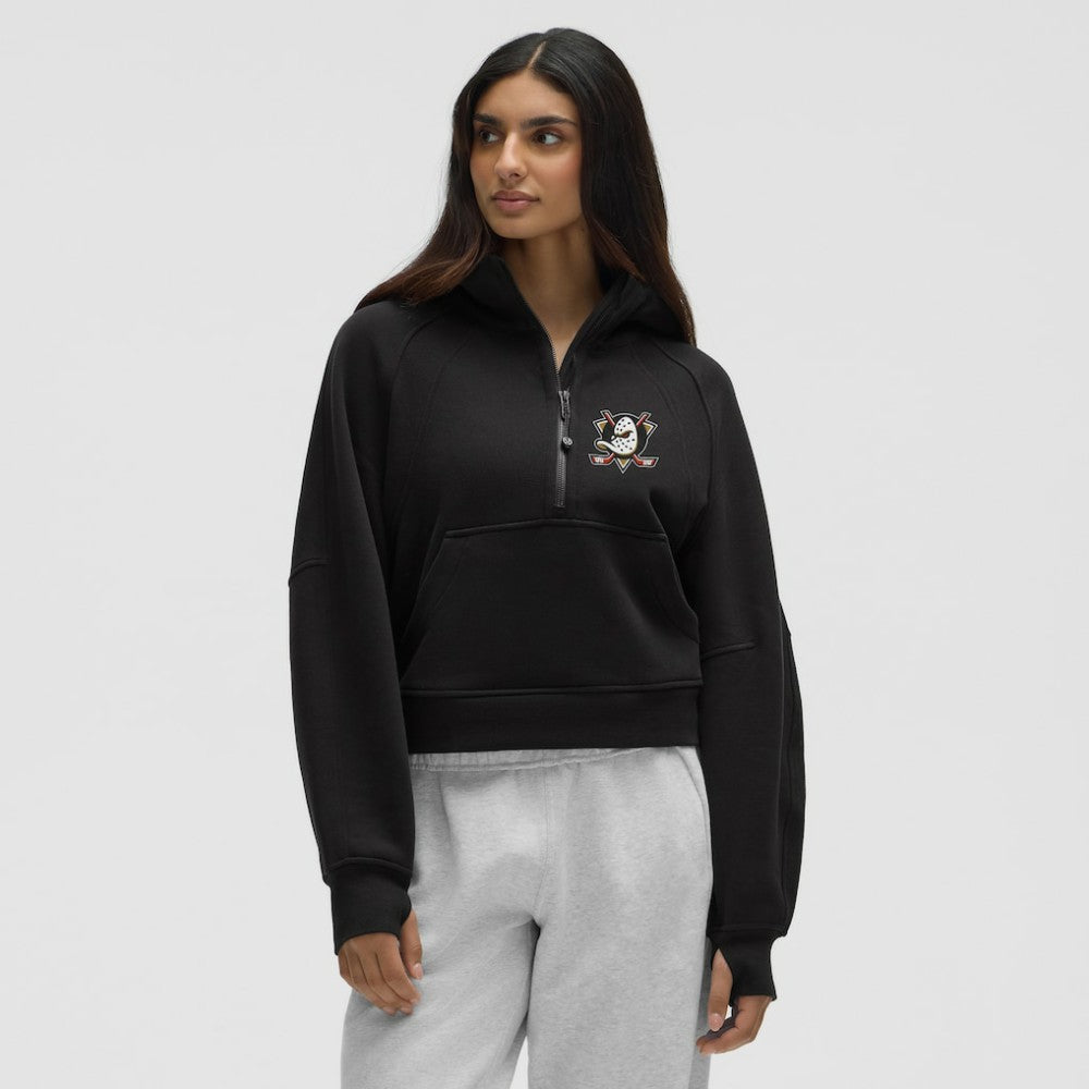 Anaheim Ducks lululemon Women's Scuba Oversized Half-Zip Hoodie - Black - NHL